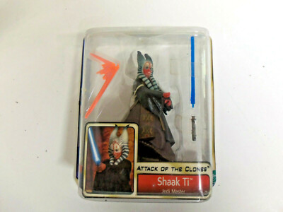 Vintage Star Wars Attack of the Clones JEDI SHAAK TI Action Figure Open Package