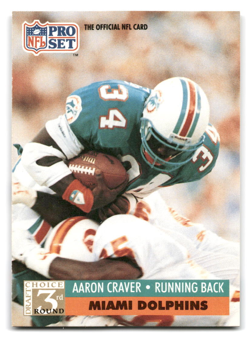 Aaron Craver 1991 Pro Set #789 Miami Dolphins FOOTBALL