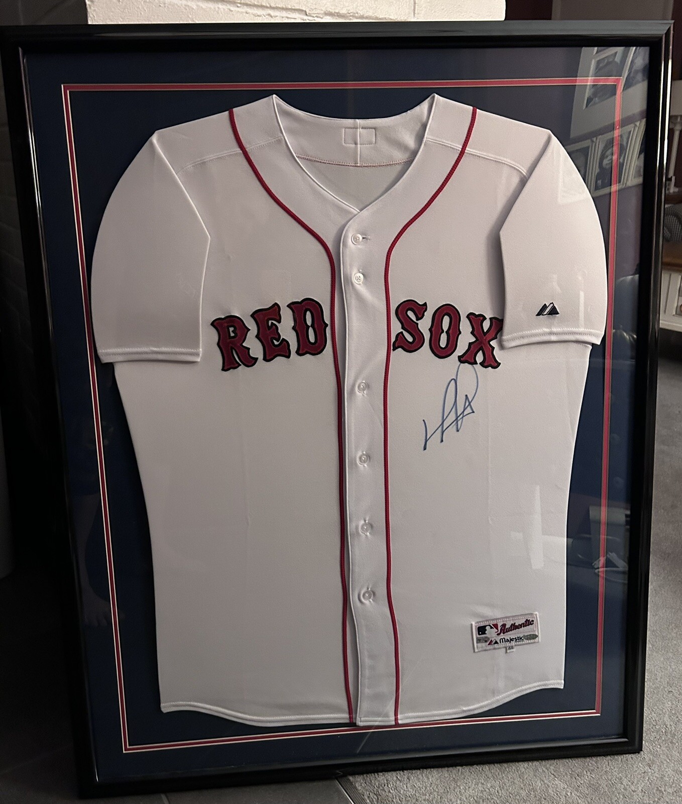 David Ortiz Autographed Signed Framed Jersey With/Stiener COA 