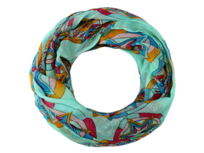 GFM Sciarpa A Loop Con Ciondoli A Cristallo – Accessorio Donna In Lega Metallica, Morbida, Versatile, Senza Plastica, Color Senape Scuro - 3