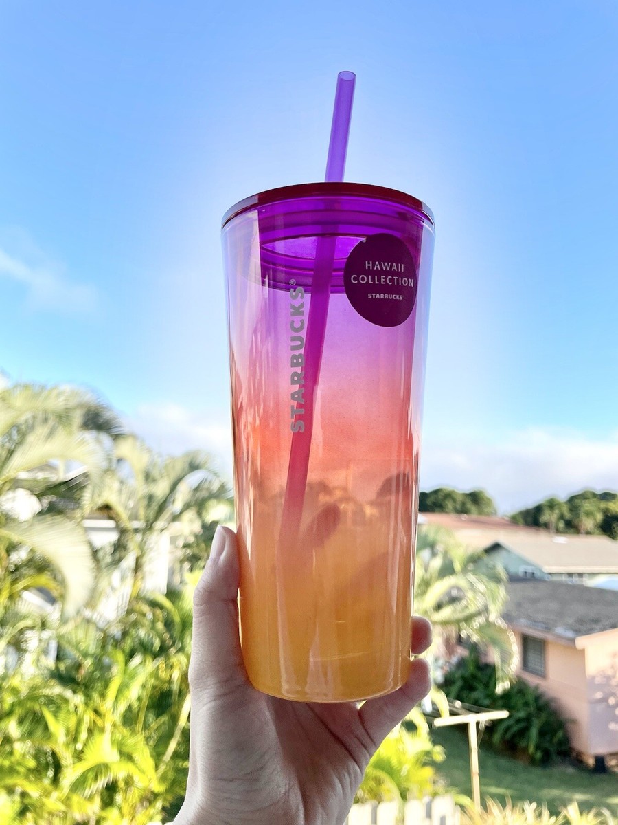 HAWAII EXCLUSIVE! Starbucks Sunset Pink and Orange Glass ombré
