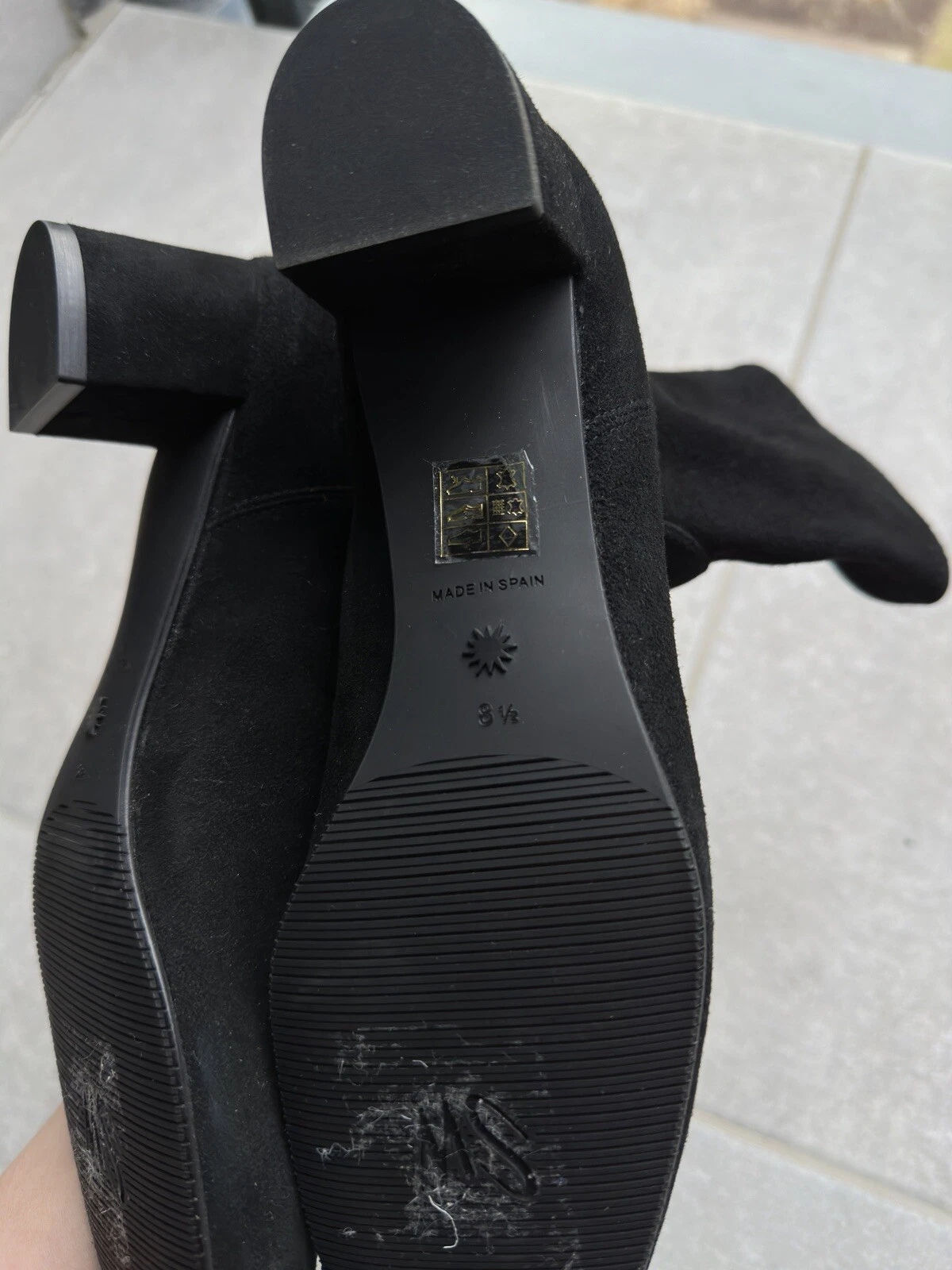 Stuart Weitzman Heels Yuliana Suede Sock Boots Black Size US8.5 UK 6 EU 39