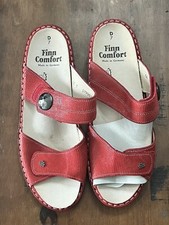 Finn Comfort NWOB Moorea Red Leather Soft Footbed EU Sz 7 D US 9.5