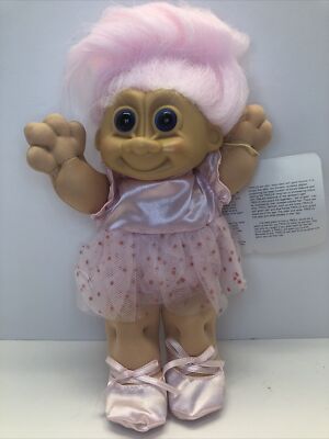 Russ Berrie Ballerina Troll Kidz Pirouette Plush Doll Pink Outfit Slipper  New