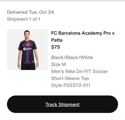 FCB x Patta Culers del Món Men's Patta Script Logo Pre-Match Jersey Sz M IN HAND