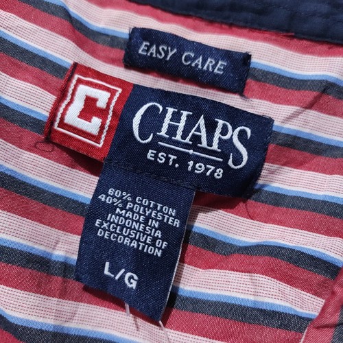 Camisa Ralph Lauren Chaps Rosa Rayas Grande Retro Manga Larga Para Hombre Informal De Colección - Imagen 3 de 13