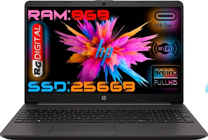 HP G9 Intel N4500 Notebook Portatile RAM 8Gb Ssd M2 256GB Display 15.6° ric