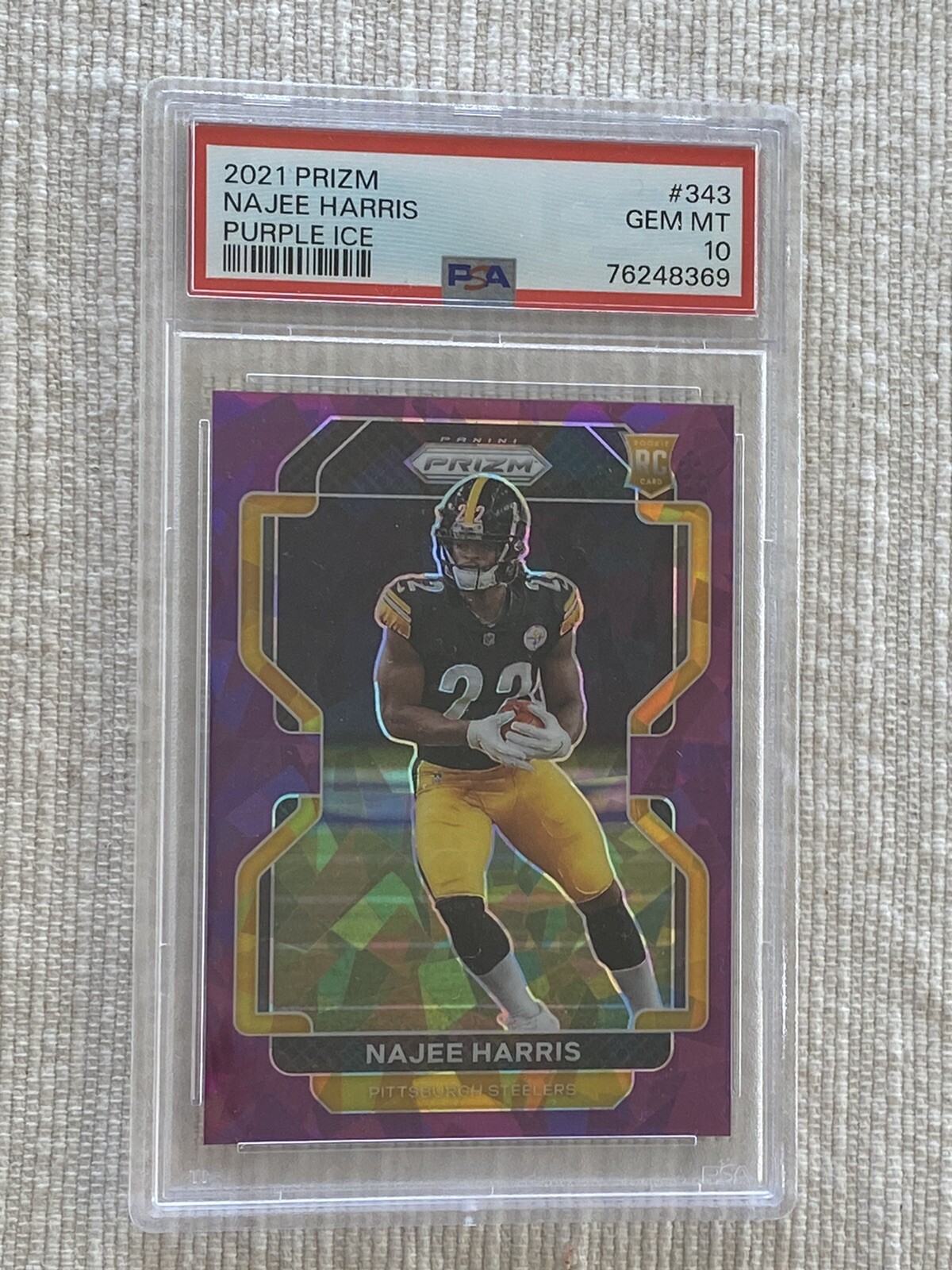 2021 Prizm Najee Harris Purple Ice /225 Psa 10
