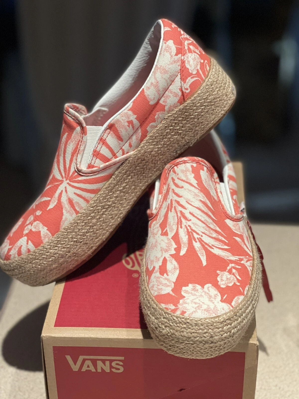 Vans Platform espadrillas Deep Sea Coral donna taglia US 6.0 nuove con etichette