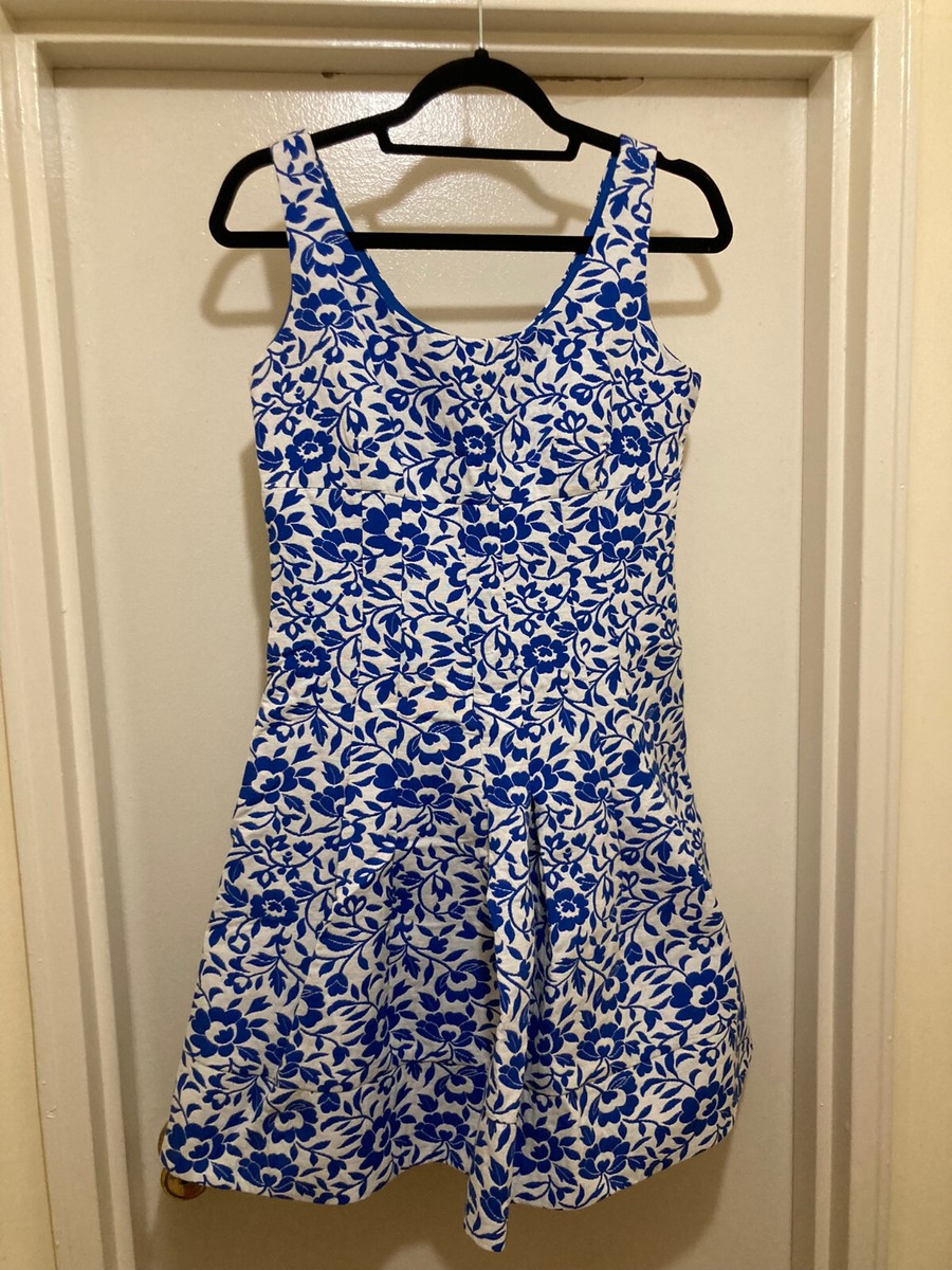 betsey johnson blue floral dress Y2K Betsey Johnson Dress: Blue Floral Lace Corset Top, A-line Skirt