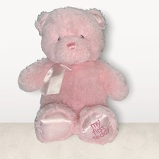Baby Gund My First Teddy Bear Pink Plush Animal 10" Lovey Satin Bow Feet 4043949