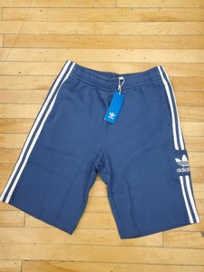 adidas 3 stripe shorts blue