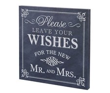 Black  White Wedding Wishes Wedding Sign