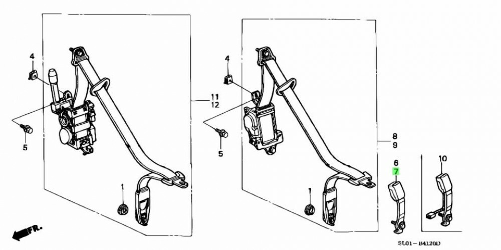 HONDA Genuine OEM NSX NSX-R Manual Gear NA2 LH SEAT BELT INNER
