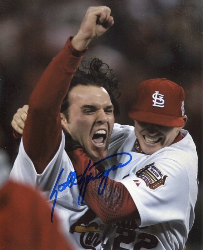 SCOTT SPIEZIO signed Photo St Louis Cardinals 2006 World Series COA 2x WS