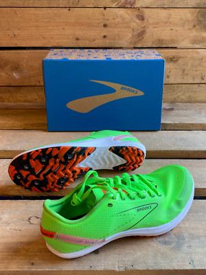 Brooks Draft XC Green Geko Cross Country Spikes leichte Schuhe UK 7,5 42