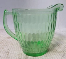 1930s Green Depression Glass Jeannette Hex Optic Honeycomb 36 Oz. Juice Pitcher