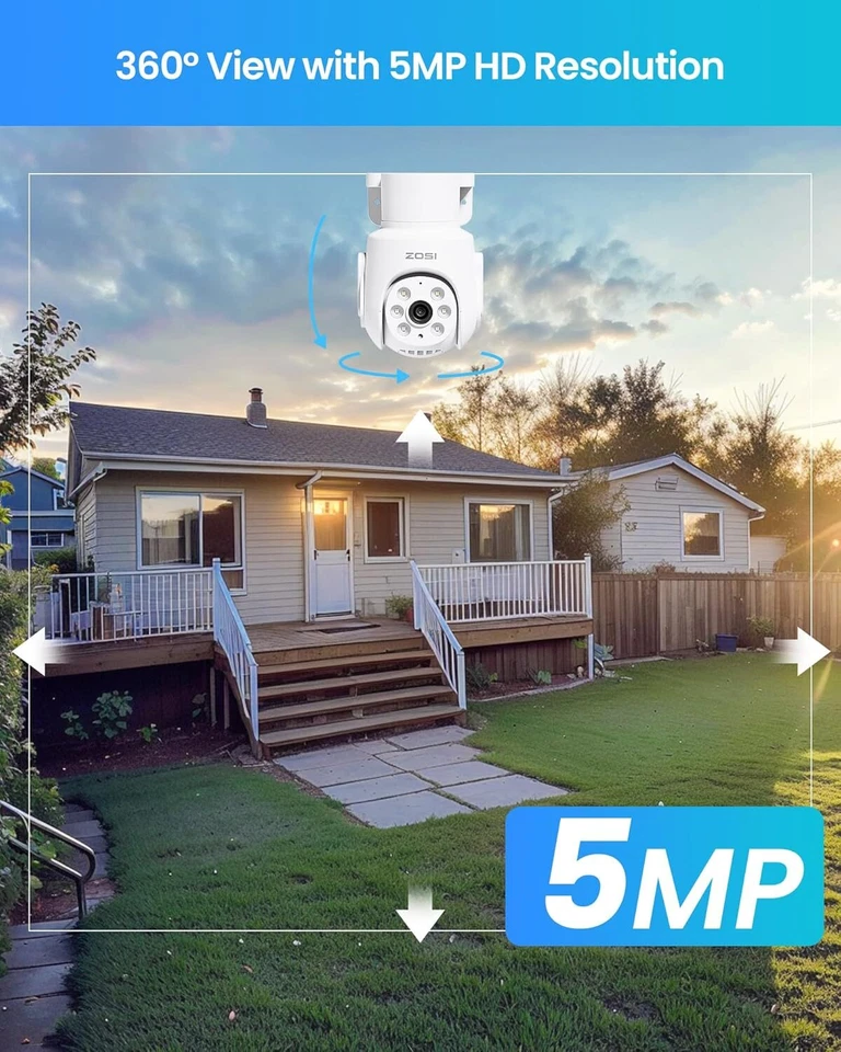 ZOSI 5MP WIFI Überwachungskamera Set Außen 8CH 1TB Monitor WiFi 6 PTZ IP Kameras - Bild 2 von 4