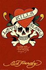 32x Poster Ed Hardy Love kills slowly red Gr&ouml;&szlig;e 61 x 91,5 cm Posten Maxiposter