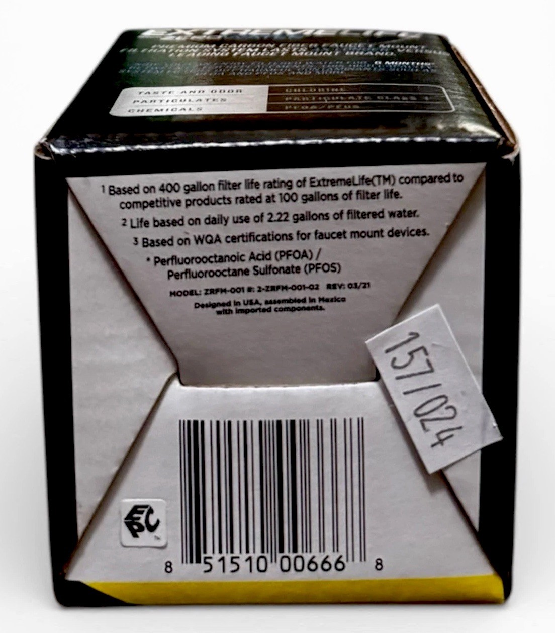 ZeroWater ExtremeLife Faucet Mount Replacement Filter 400 Gallon NEW SEALED BOX