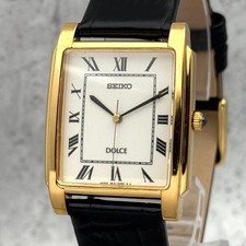 SEIKO Dolce 5E31-5000 1986 White Roman Quartz 28,2mm Herrenuhr