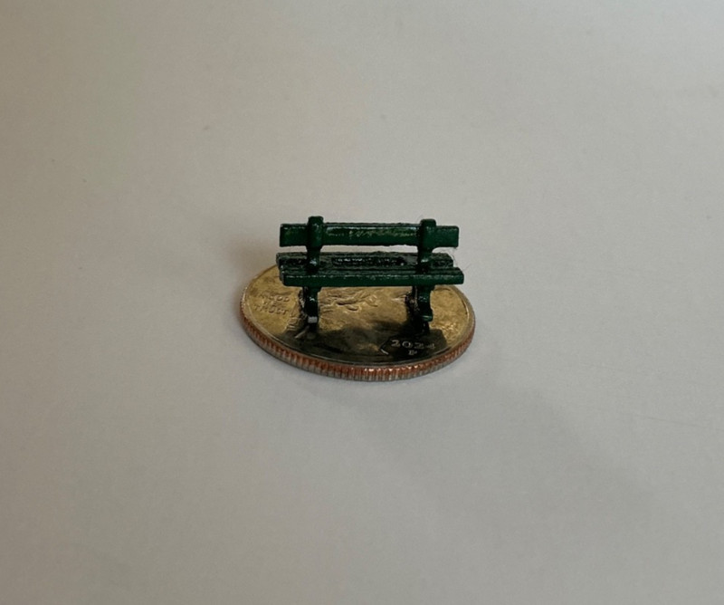 J Carlton by Gault French Miniature Vintage Figurine Park Bench