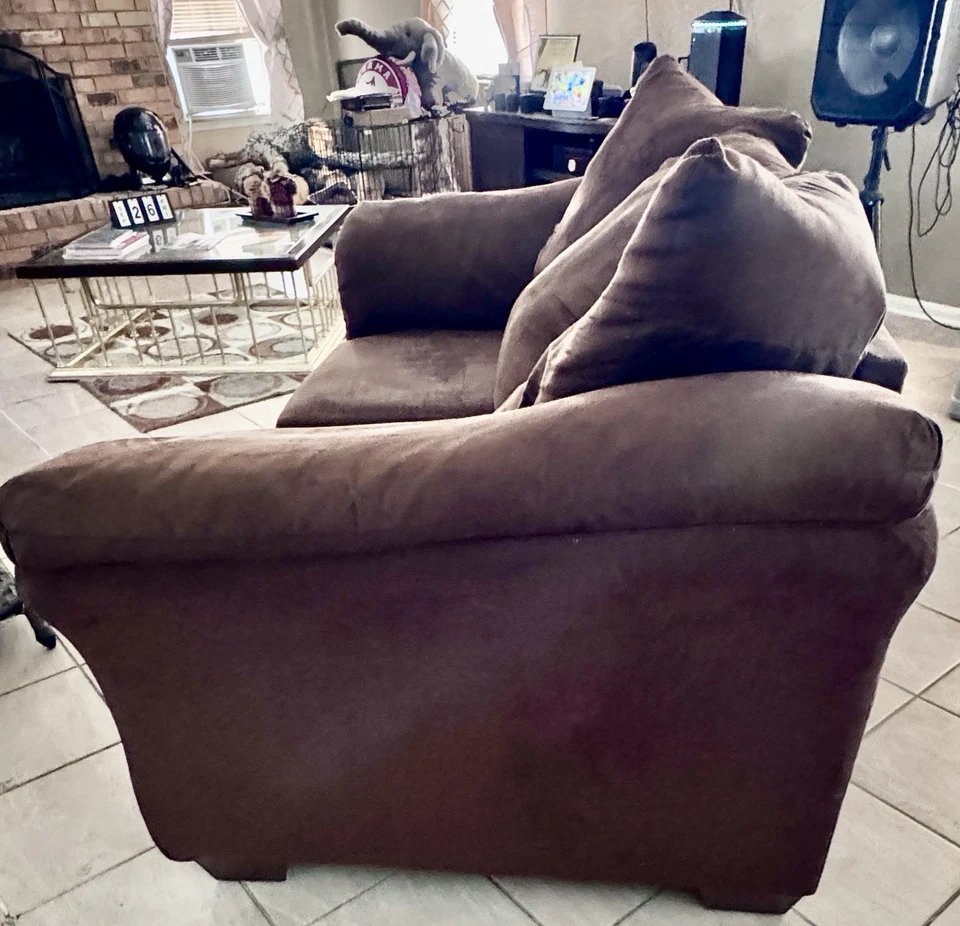 Loveseat Sofa 52" Linen Fabric Couch for Living Room - Image 3 of 4