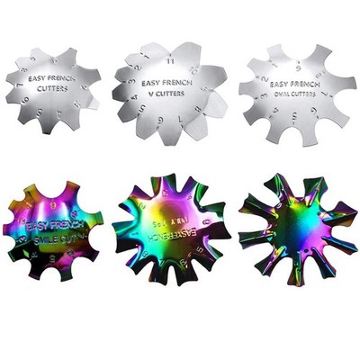 6 PCs Nagelmaniküre Langable Edelstahldiy -Modul für Nagelkunstdekoration
