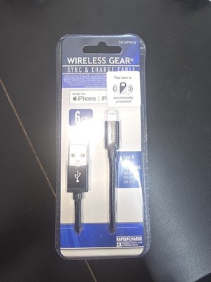 Wireless Gear Sync & Charge Cable For iPhone 3.2 Foot Cable iPad New
