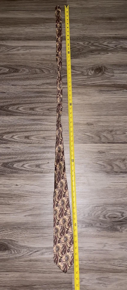 Corbata Claybrooke Para Hombre Dorada Borgoña Paisley Pura Seda Hecha a Mano Corbata Clásica Foto 4 de 4