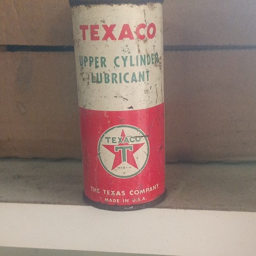Texaco Upper Cylinder Lubricant Can 4 fl oz Red White Green Gas & Oil