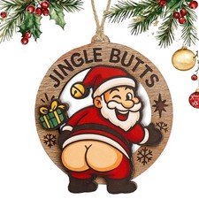 Funny Christmas Ornaments - Funny Gag Gifts - Santa Ornament - White Elephant Or