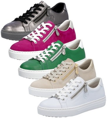 Rieker Damen Sneaker Leder MemoSoft Reißverschluss L59L1