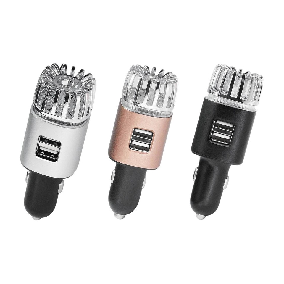 Purificateur d'air de voiture 2 en 1 ioniseur double ports USB ioniseur de