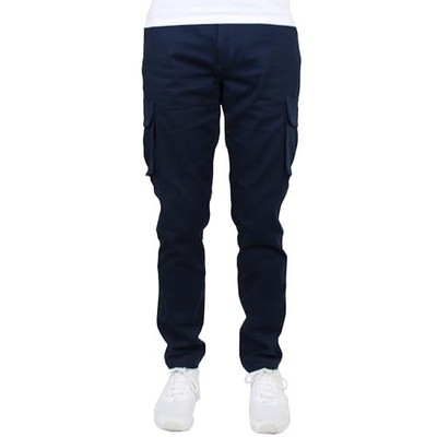 BLU ROCK MEN'S FLEX STRETCH COTTON CARGO PANTS - SIZE: MEN 44 - NAVY