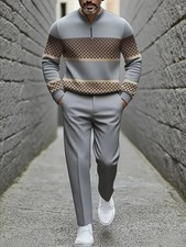 Men's Outfit 2 Piece Set Shirt Pants Suit PLUS SIZE BIG 4XL