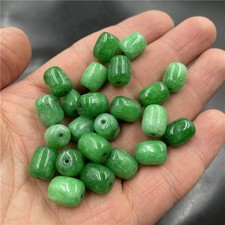 10PC Dry green iron dragon green jade tube beads scattered beads