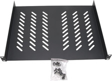 1U 19" Universal Vented Rack Mount Server Shelf Black Steel Tray, 14" 350Mm