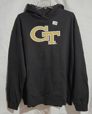 Georgia Tech Black School Logo GT Screened Hoodie Sweatshirt 2XL