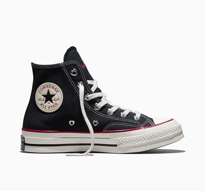 Converse Chuck 70 Hearts Shoes High Top Sneakers Black A19061C US 3-12