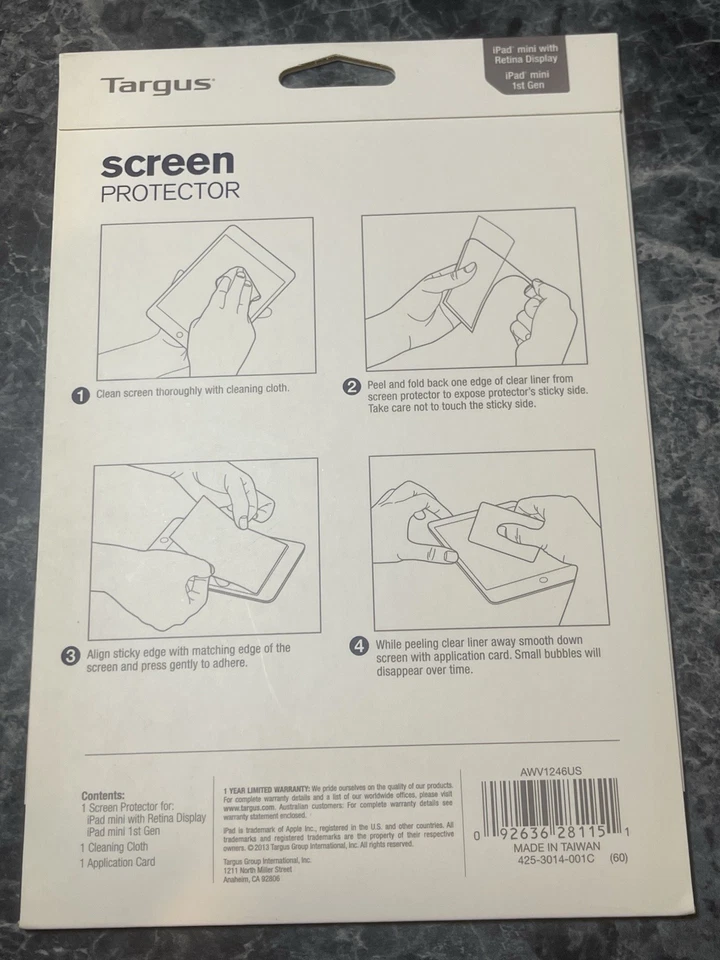 LOT of 18: Targus Bubble-Free Adhesive Screen Protectors (Apple iPad mini 1 2 3} - Image 2 of 4