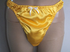 SISSY SATIN DOUBLE LAYER SLIPPERY FRONT/GUSSET DISCRETE PANTS CROSSDRESS  one sz