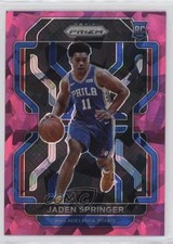 2021-22 Panini Prizm Pink Ice Prizm Jaden Springer #317 Rookie RC 07rd