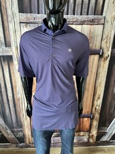 Greyson Golf SS Dark Purple Diamond Print Polo Shirt Size Large