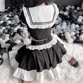 Cute Maid Uniform Girl Women Sexy Lingerie Sailor Cosplay Costume Roleplay Dress
