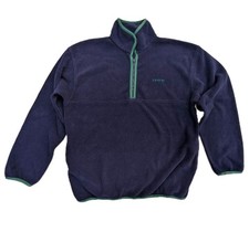 Izod Mens Fleece Sz L Pullover 1/4 Zip Navy Blue