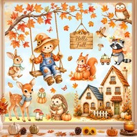 Fensterbilder Herbst Kinder Fensterdeko Aufkleber Herbstmotive Wiederverwendbar
