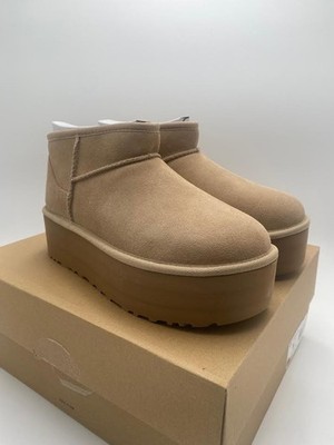 UGG Women's Classic Ultra Mini Platform Booties US 8 Sand