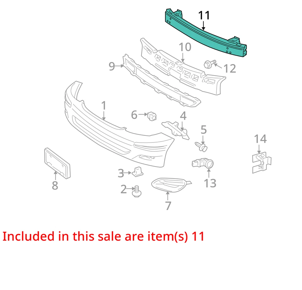 2004-2010 Toyota Sienna Front Bumper Reinforcement WX717 Foto 2 de 3