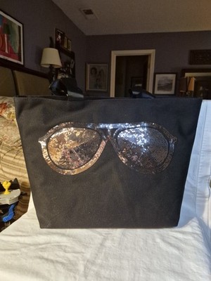 NWT Karl Lagerfeld Paris Tote Bag   Black W/Sunglasses   New with tags Orig $98